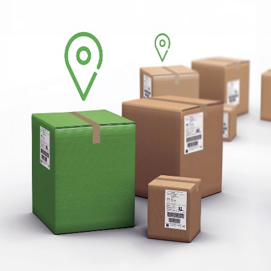 Een aantal dozen staan klaar om te worden getransporteerd.